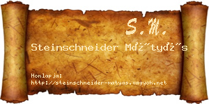 Steinschneider Mátyás névjegykártya